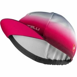 Casquettes Vélo CASTELLI DOLCE CAP STEEL BLUE/BURGUNDY 22 Rose / Blanc / Gris