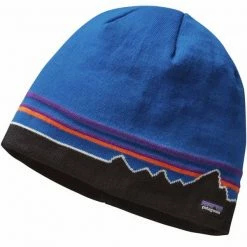 Bonnets Ski PATAGONIA BEANIE HAT CLASSIC FITZ ROY ANDES BLUE 23 Bleu / Noir