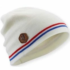Bonnets Ski LE DRAPO BONNET NATION FRANCE VINTAGE 23 Blanc