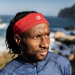 Bandeaux Sport COMPRESSPORT THIN HEADBAND ON/OFF RED 22 Rouge -Bonnets Soldes Boutique 9 73106 thin headband on off red cu00010b 300 04