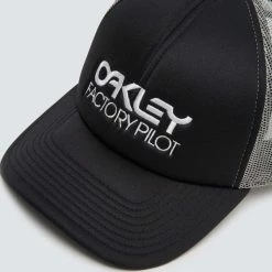 Casquettes OAKLEY FACTORY PILOT TRUCKER HAT BLACKOUT 21 Gris / Noir -Bonnets Soldes Boutique 9 86000 fos900510 02e 03