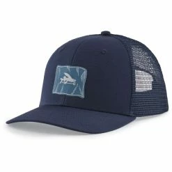 Casquettes PATAGONIA FLY THE FLAG LABEL TRUCKER HAT NEW NAVY 22 Bleu
