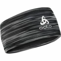Bandeaux Sport ODLO POLYKNIT LIGHT ECO HEADBAND PRINT BLACK REFLECTIVE 22 Gris / Noir