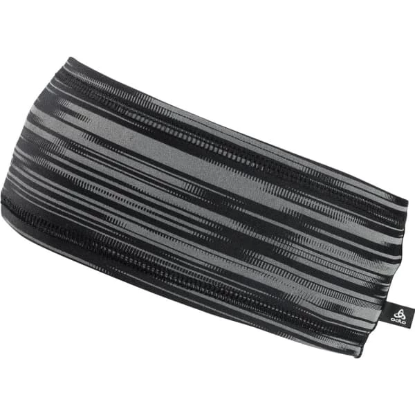 Bandeaux Sport ODLO POLYKNIT LIGHT ECO HEADBAND PRINT BLACK REFLECTIVE 22 Gris / Noir 4 Bandeaux Sport ODLO POLYKNIT LIGHT ECO HEADBAND PRINT BLACK REFLECTIVE 22 Gris / Noir – Image 2